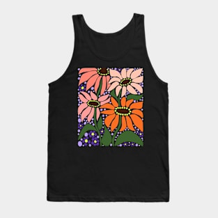 Cute boho orange wildflowers summer time design Tank Top